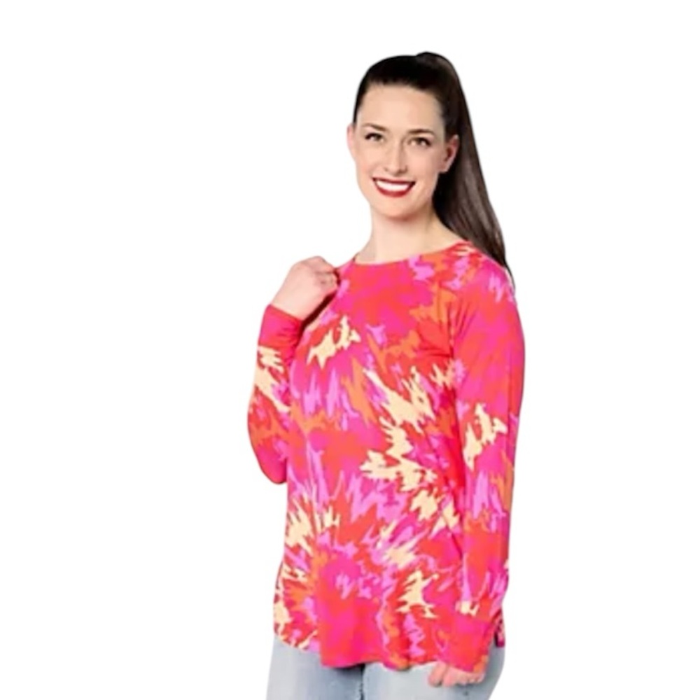 Belle by Kim Gravel Rayon Spandex Color Splash Top Small